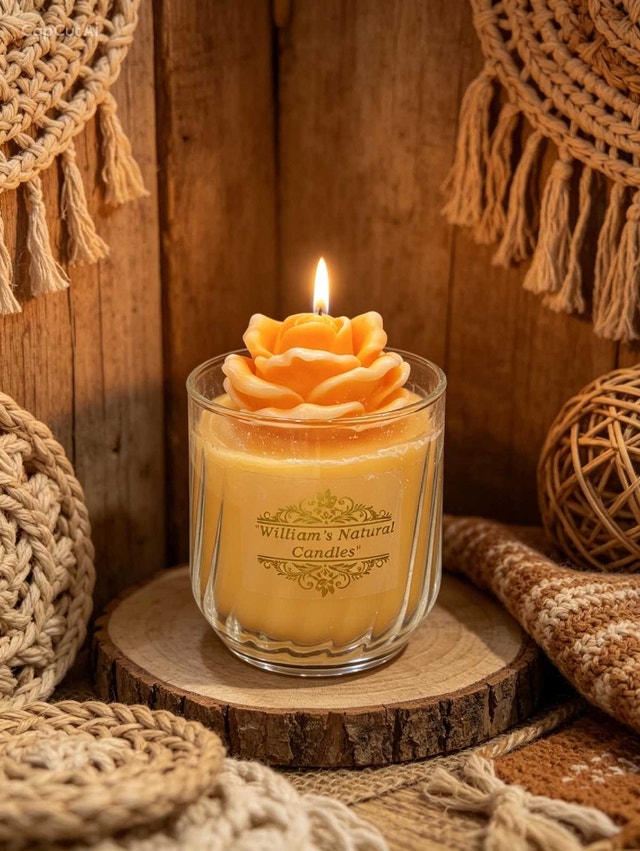 Handcrafted decorative candle in a glass jar, various colors - photo 3