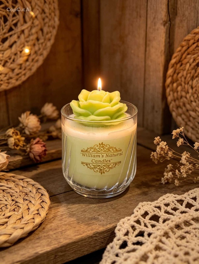 Handcrafted decorative candle in a glass jar, various colors - photo 4