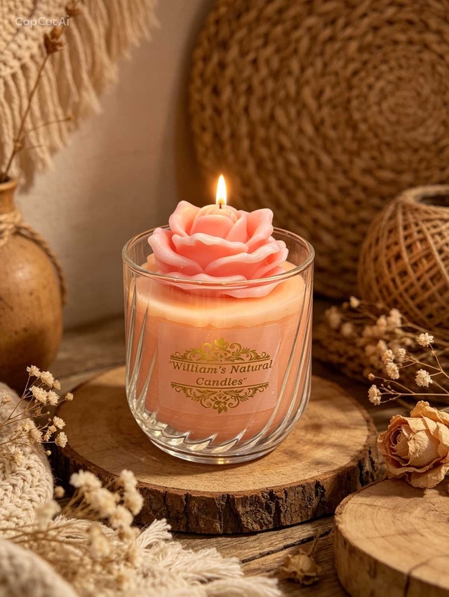 Handcrafted decorative candle in a glass jar, various colors - photo 5