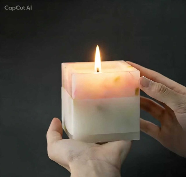 Acrylic Windproof Candle Mold, 10x10cm Wax Burner Container