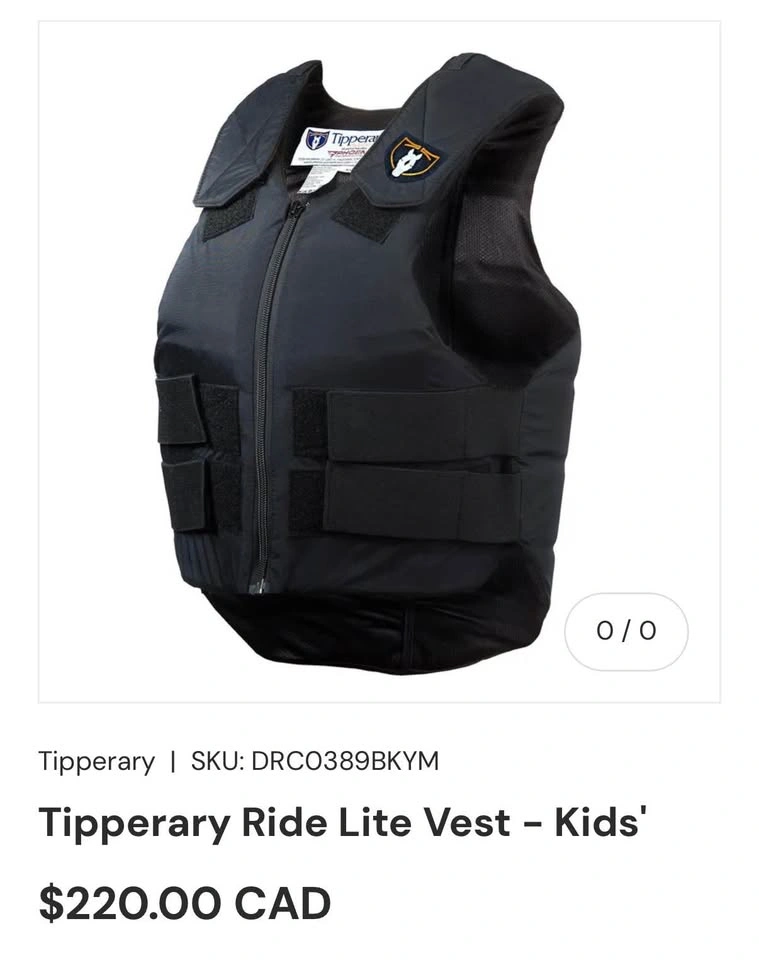 Tipperary Ride Lite Youth Safety Vest in L