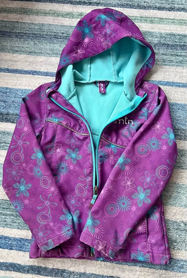 XMTN girls' floral lightweight zip-up jacket - SIZE 7/8