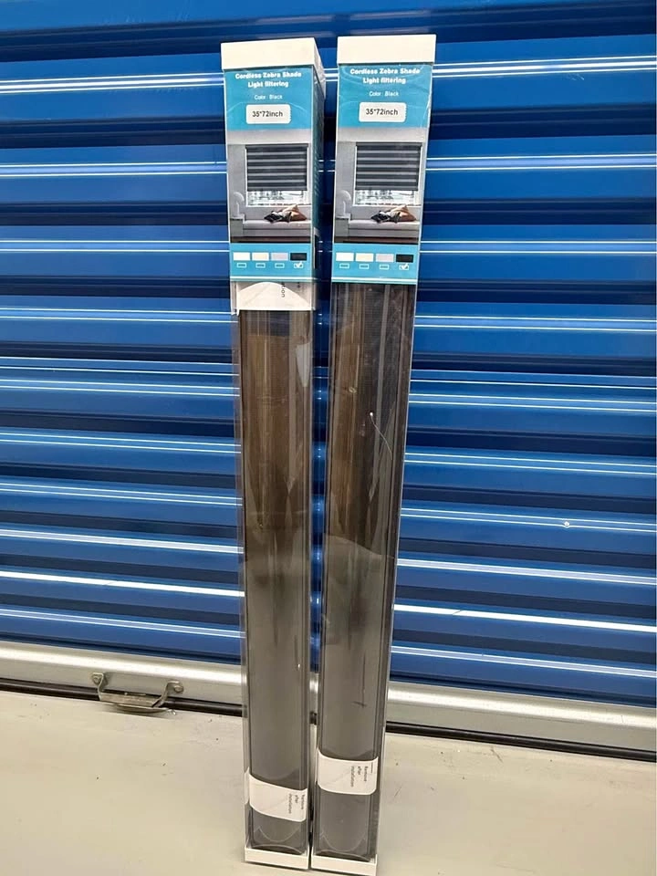 Brand New 35”x72” Cordless Zebra Shades, Black