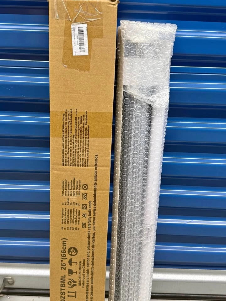 Brand New 26”x72” Cordless Zebra Shades, Gray
