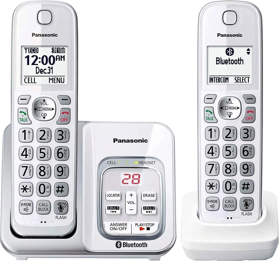 Panasonic KX-TGD592CW DECT 6.0 Cordless Phone - 2 Handsets