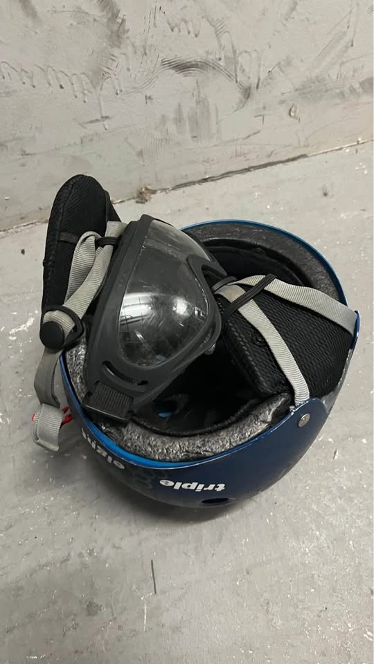 Triple Eight Blue Helmet with Goggles - photo 3