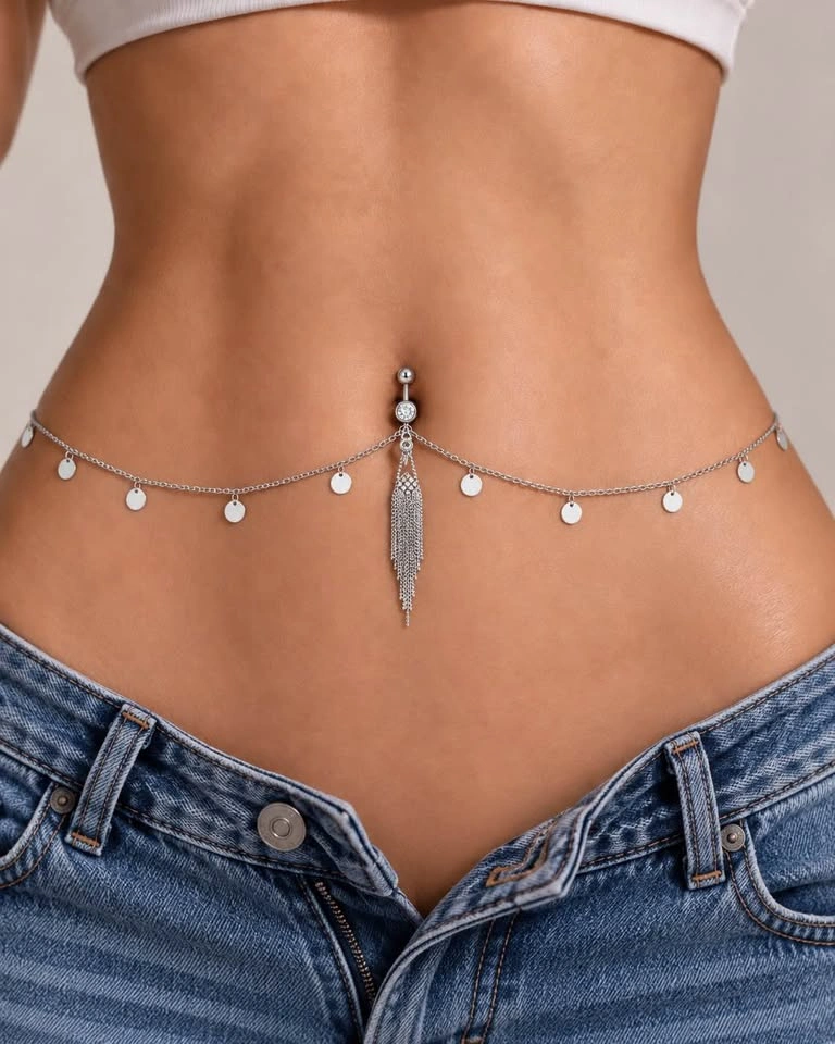 Silver Belly Chain Jewelry