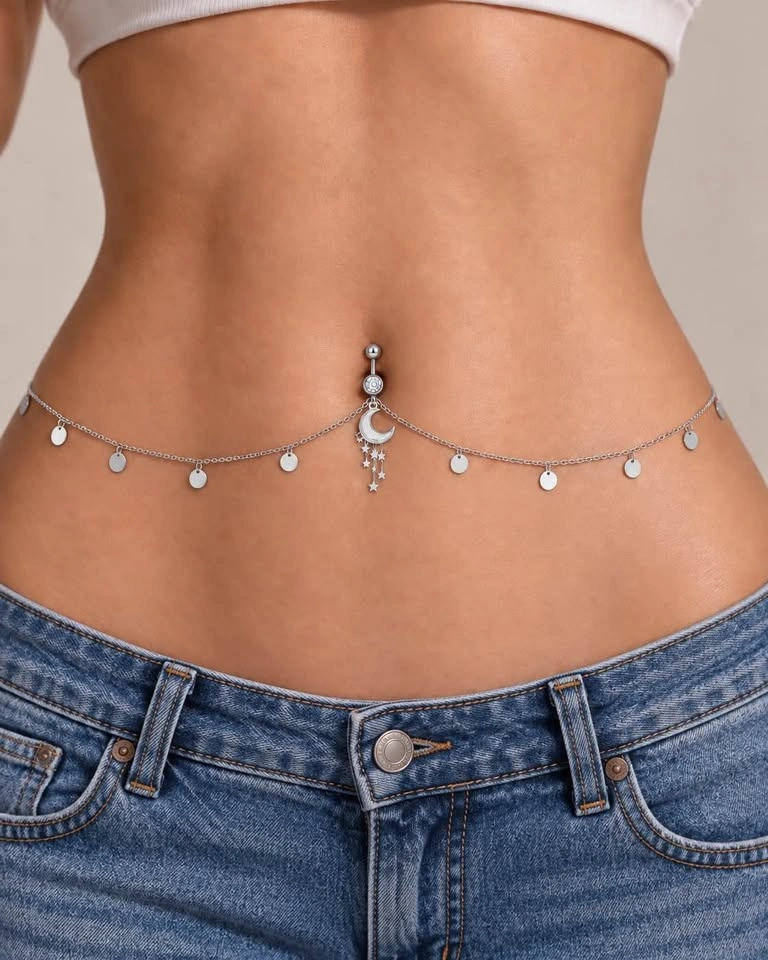 Silver Belly Chain Jewelry - photo 3