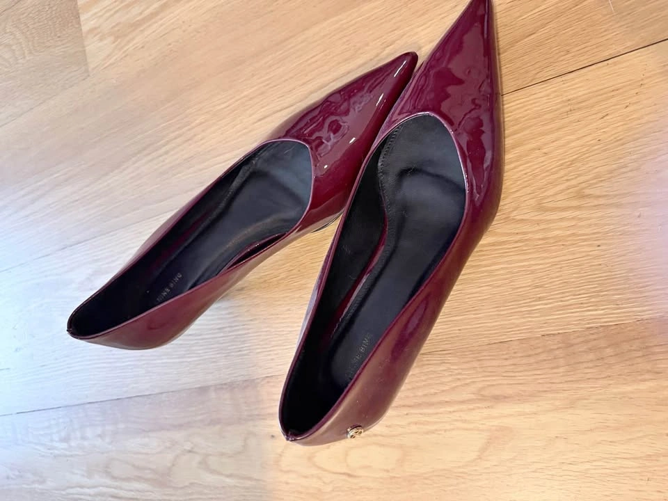 Anine Bing Patent Leather Kitten Heel Pumps