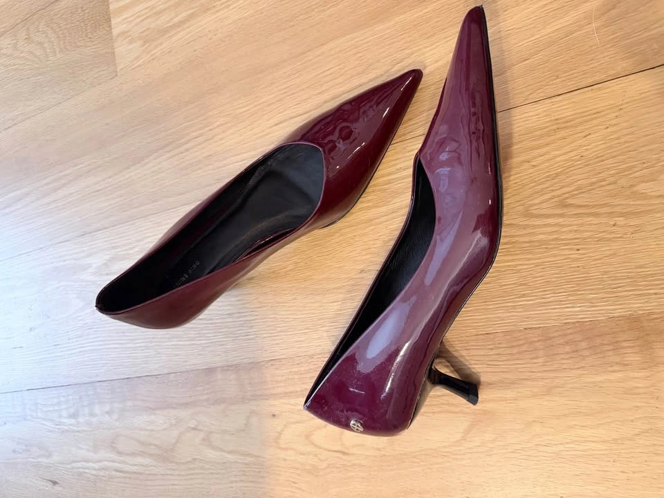 Anine Bing Patent Leather Kitten Heel Pumps - photo 2