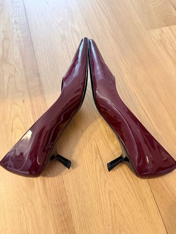 Anine Bing Patent Leather Kitten Heel Pumps - photo 3