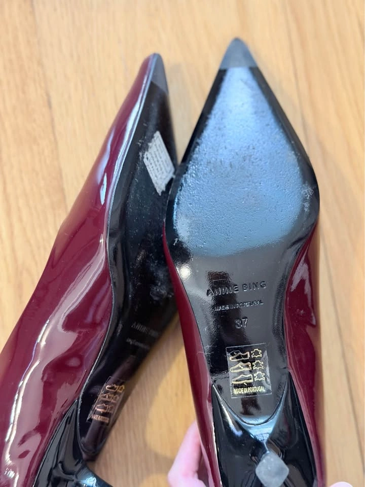 Anine Bing Patent Leather Kitten Heel Pumps - photo 5
