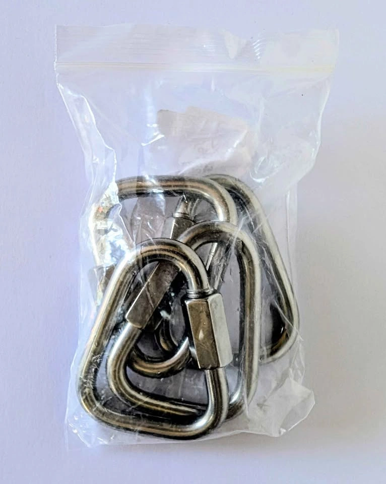 Set of 4 Stainless Steel 3-Inch Quick Link Delta Carabiners - photo 3