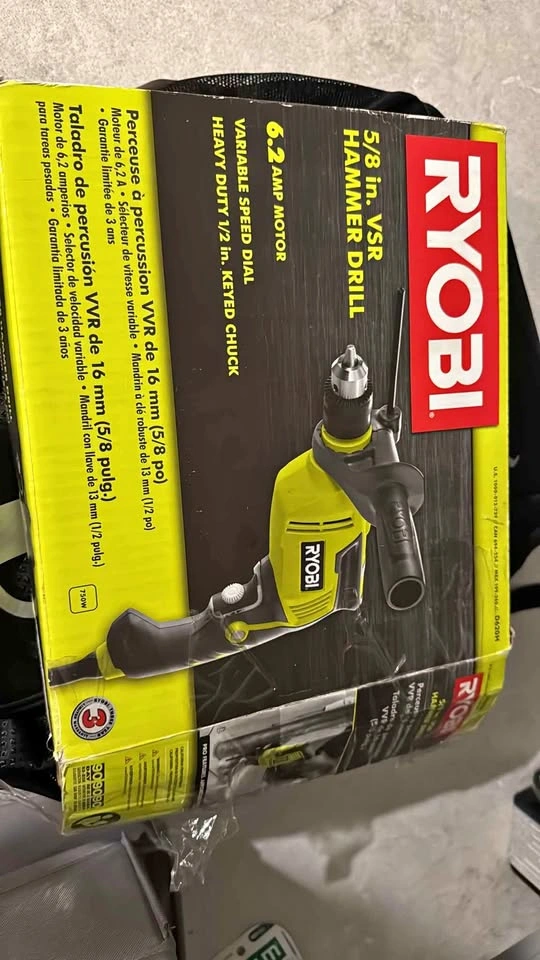 RYOBI 6.2 Amp 5/8-inch Variable Speed Reversible Hammer Drill
