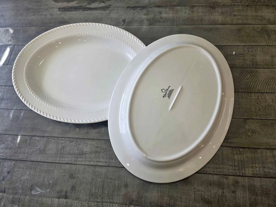 Maison Neuve White Ceramic Oval Serving Platter