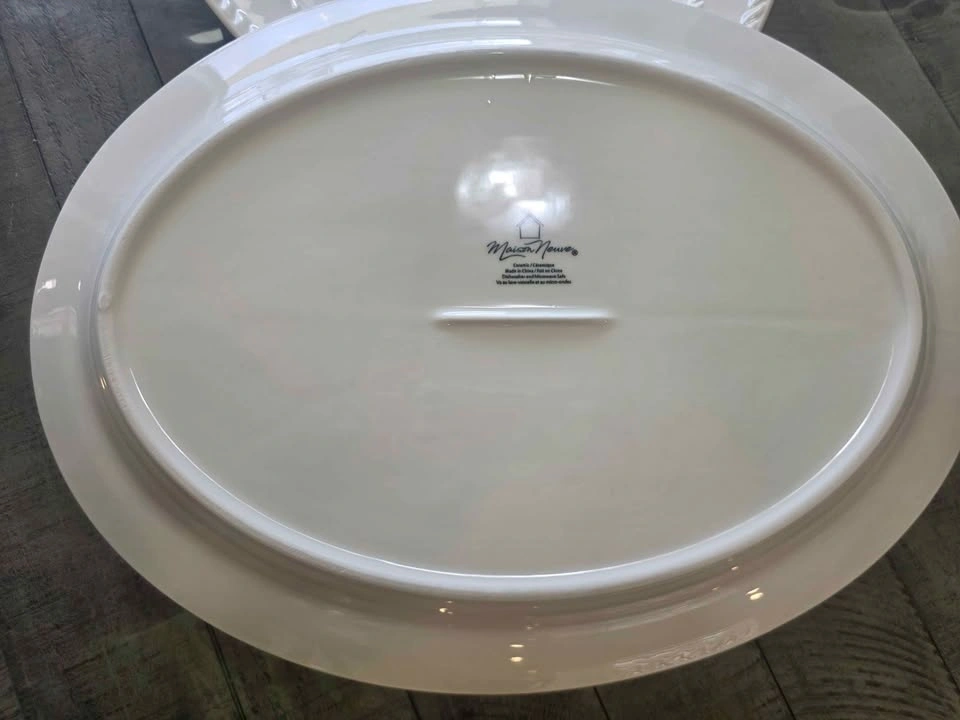 Maison Neuve White Ceramic Oval Serving Platter - photo 3