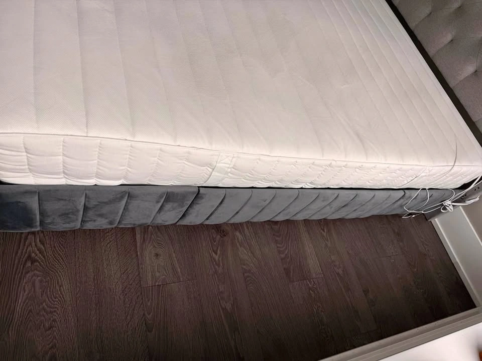 Queen Upholstered Storage Bed Frame + Tufted Headboard