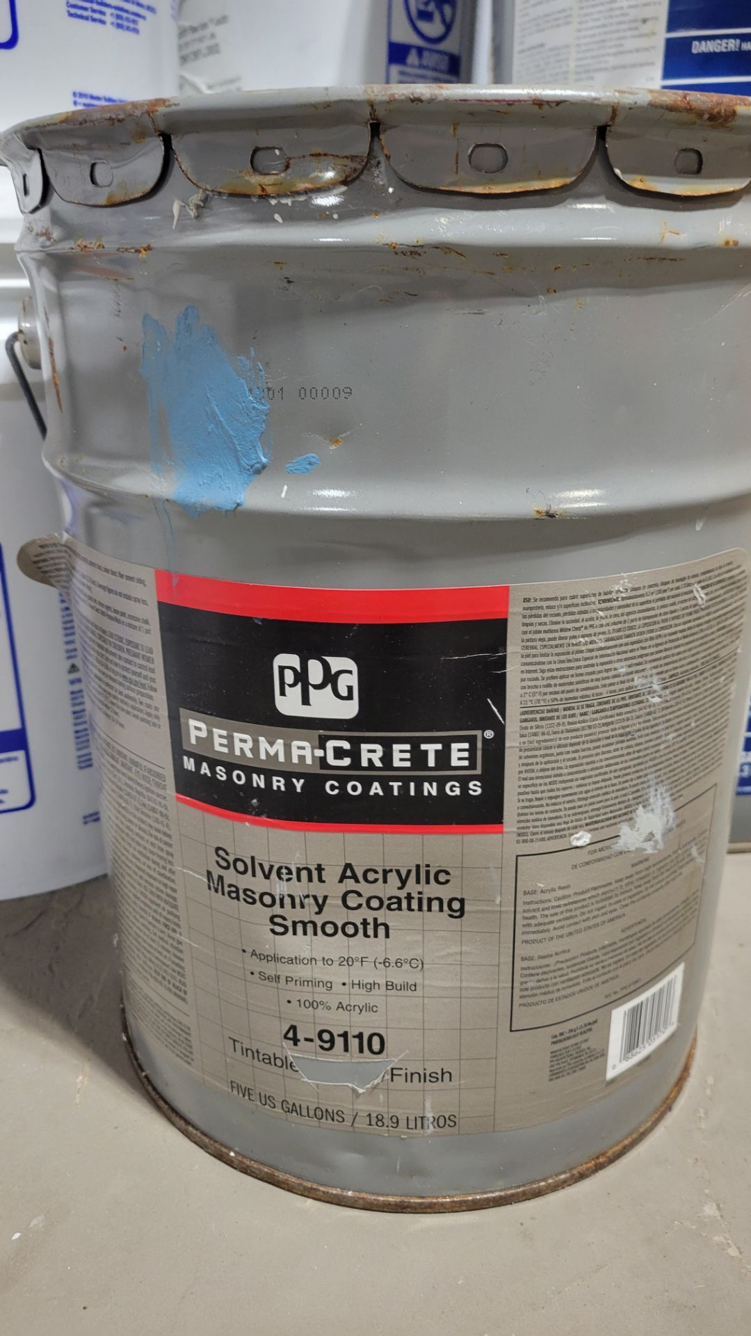 Blue masonry paint $30