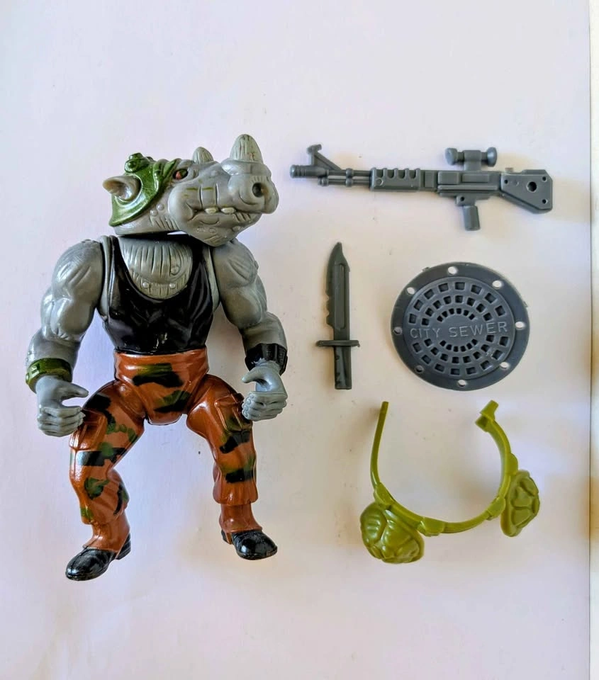 Vintage 1988 Playmates Rocksteady Action Figure (Complete)