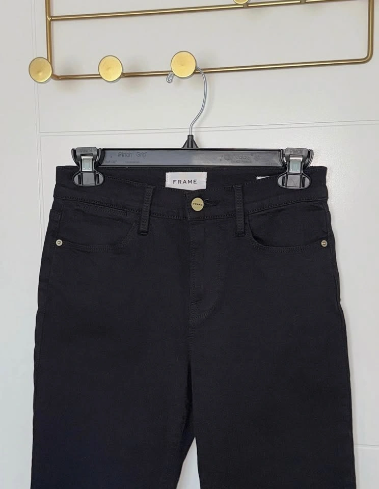 Frame Le High Rise Straight Jeans with Raw Hem - photo 4