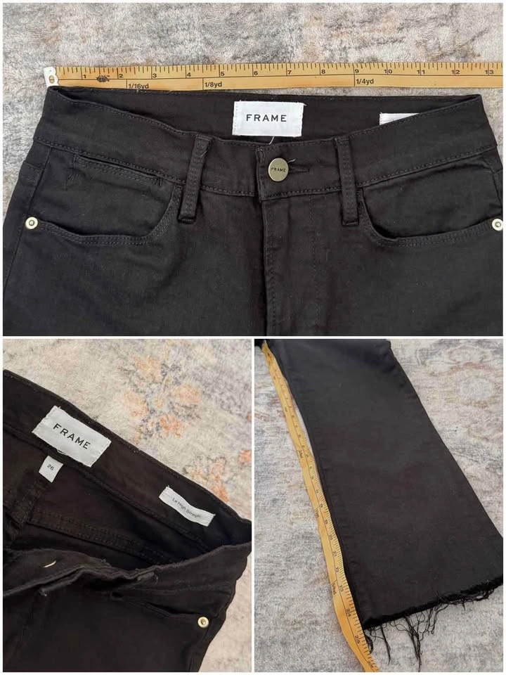 Frame Le High Rise Straight Jeans with Raw Hem - photo 5