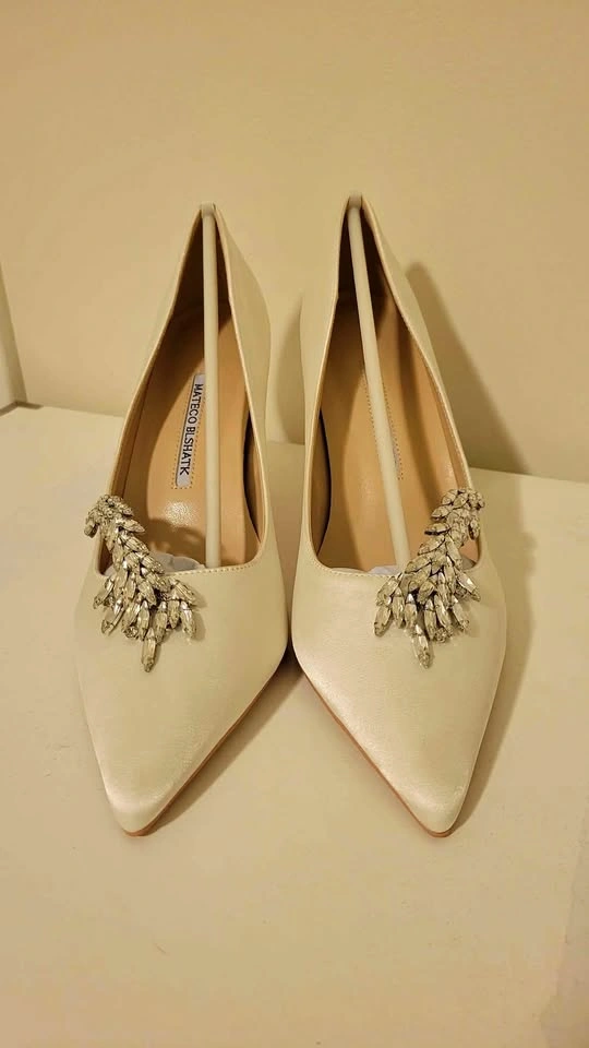 Ivory Silk Heels