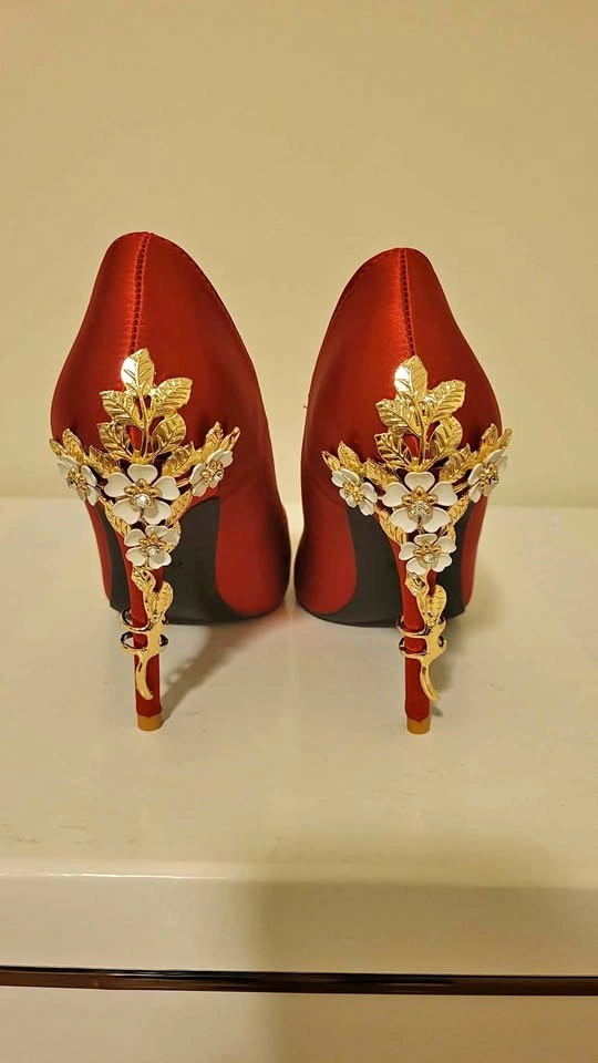 Red Silk Heels