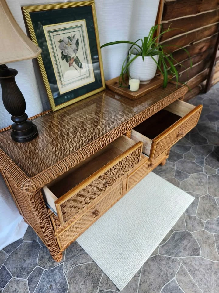 Boho Wicker & Rattan 6-Drawer Dresser – Natural Finish - photo 3