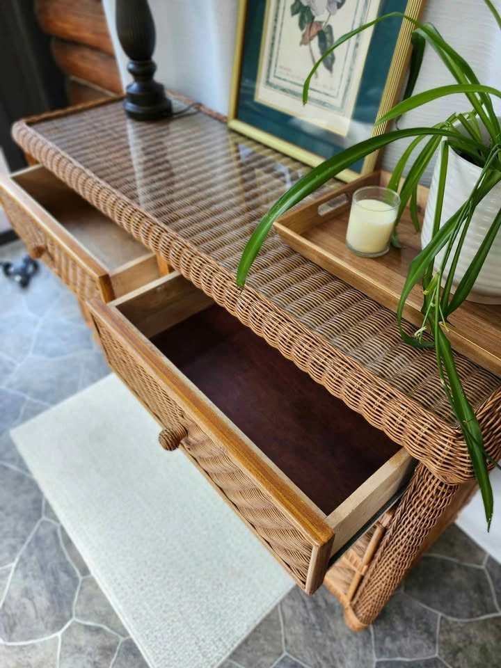 Boho Wicker & Rattan 6-Drawer Dresser – Natural Finish - photo 4