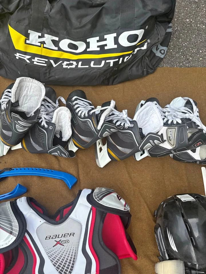 Hockey Equipment Lot - Bauer, CCM, Koho Skates (Sizes 3,4,6,9)