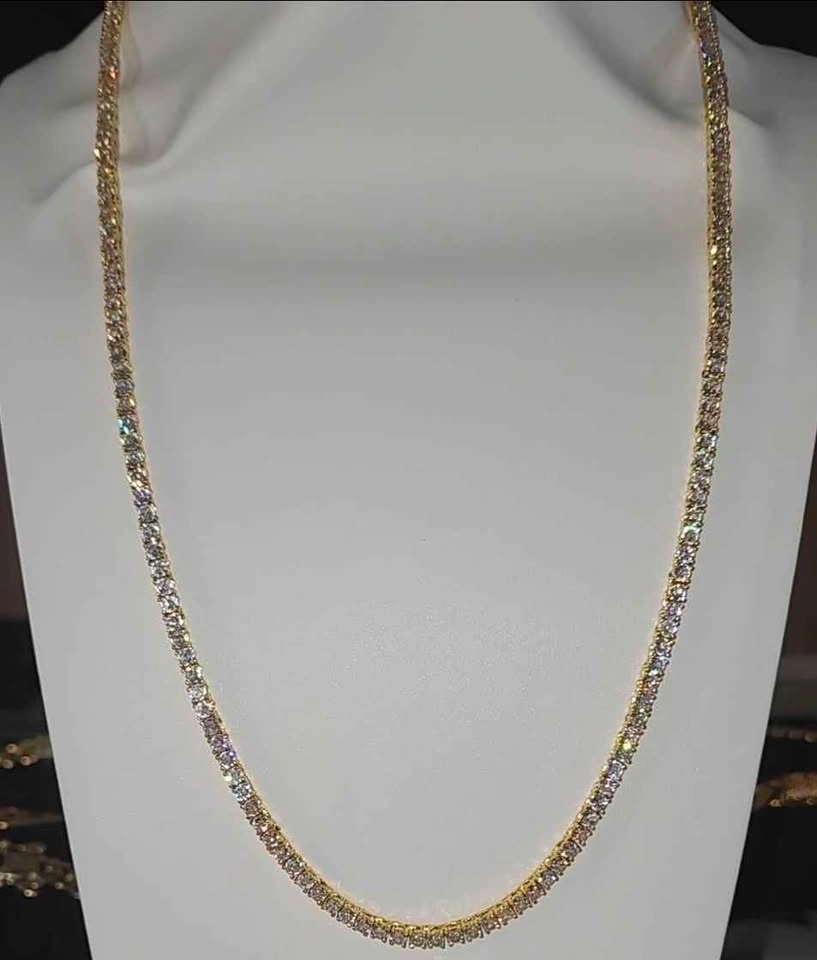 Gold-Tone Tennis Necklace and Bracelet Set - photo 4