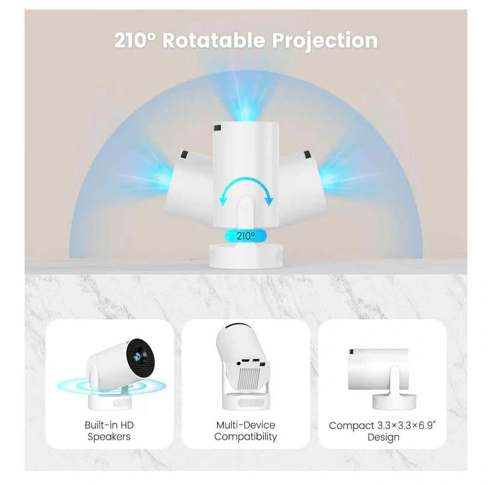 Mini Portable Projector with Bluetooth 5.4 and WiFi 6, 4K Suppor - photo 2