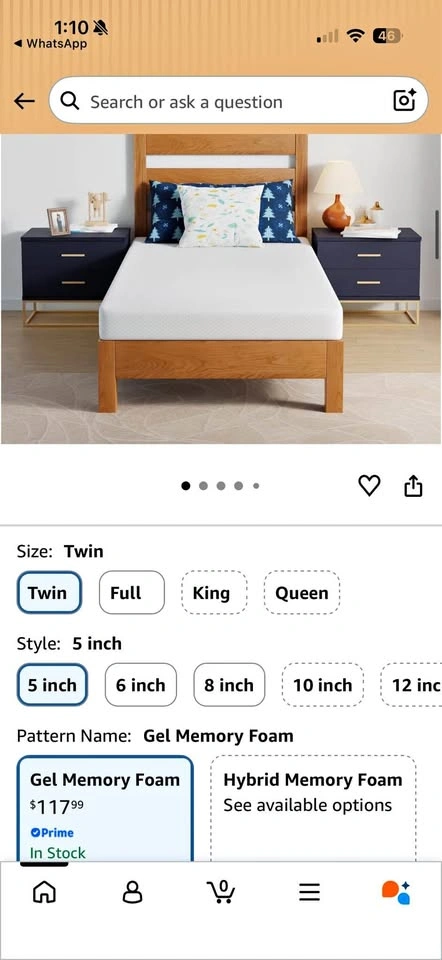 Twin Gel Memory Foam Mattress