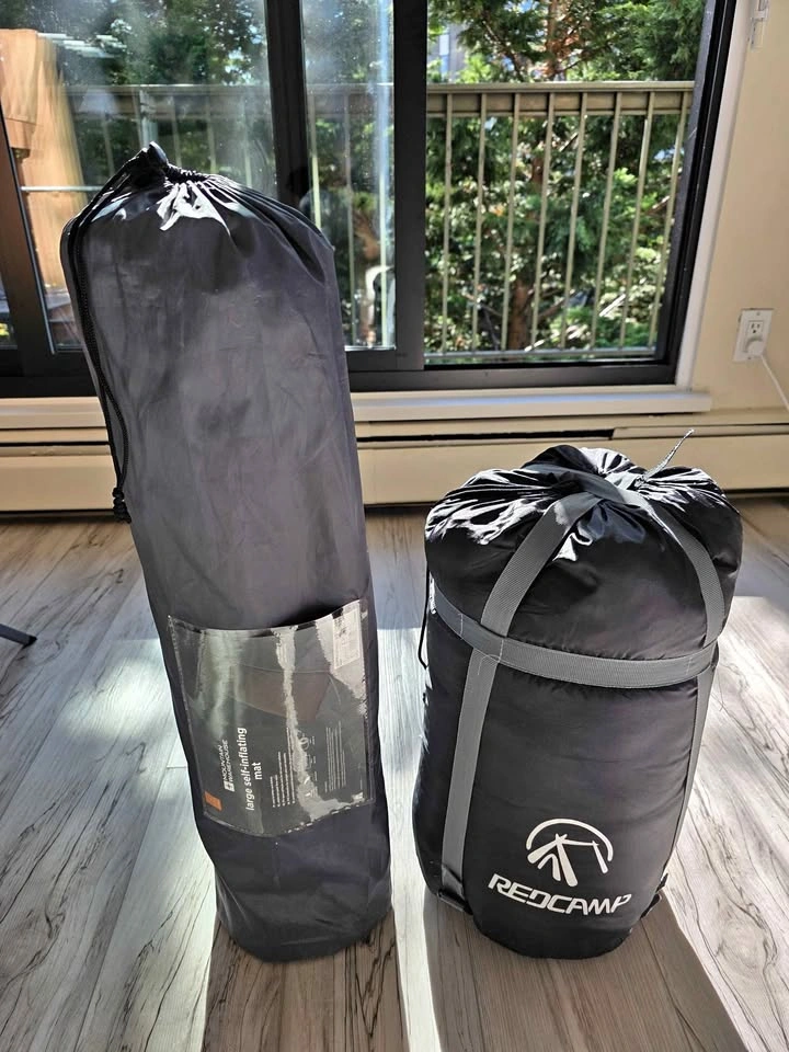 Large sleeping bag and sleeping mat