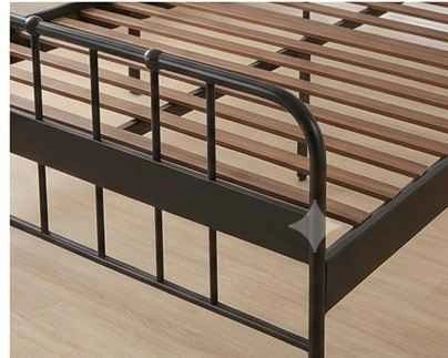 Black Metal Bed with wooden slats - photo 4