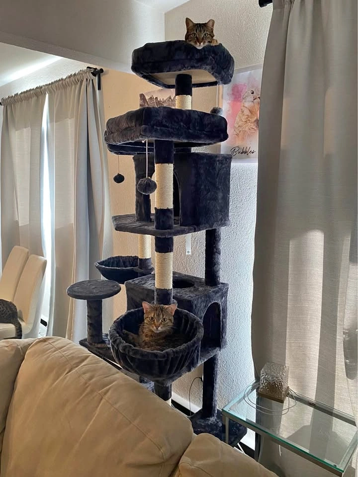 Smoky Grey XXL Multi-Level Cat Tree