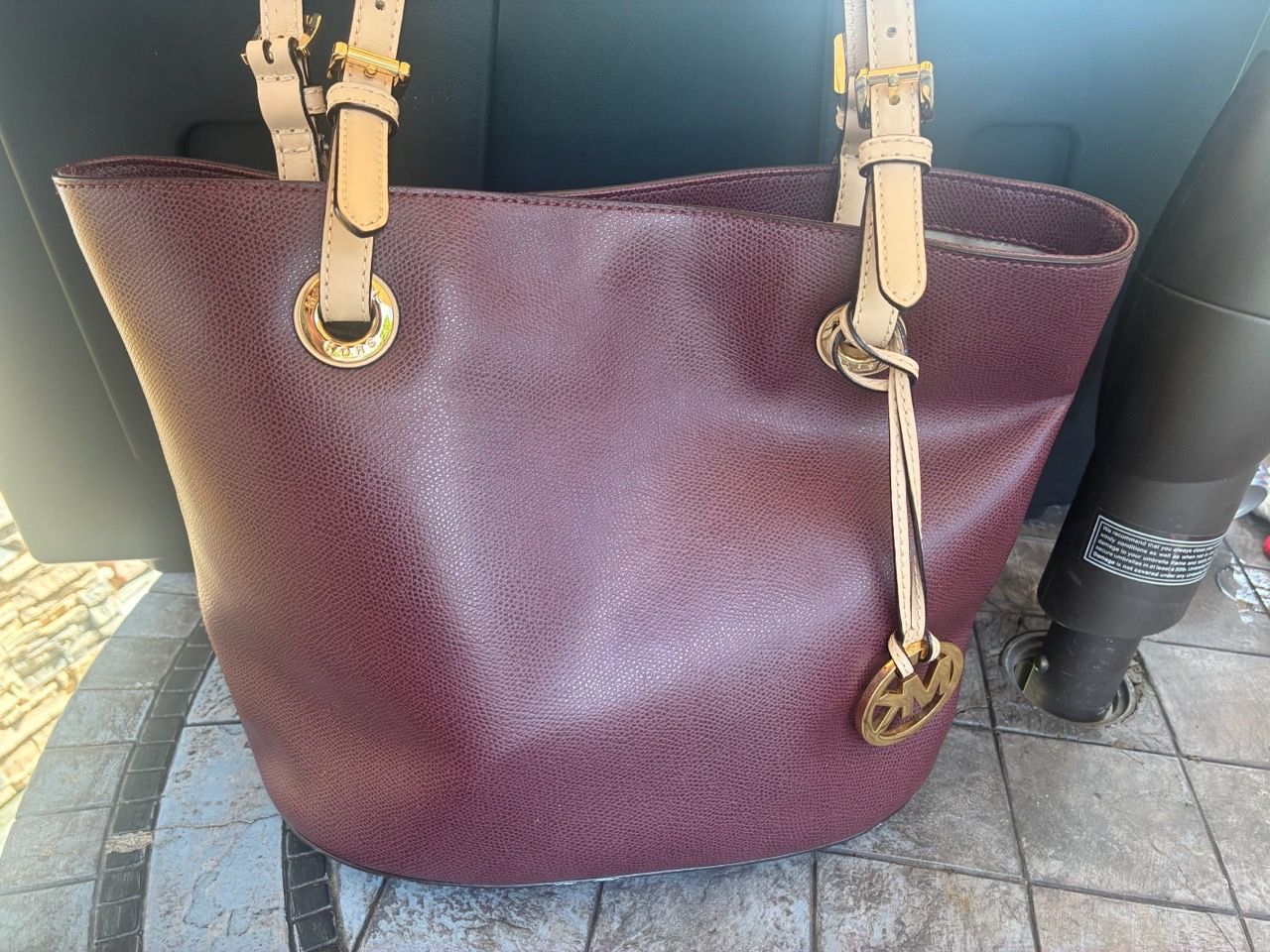 Michael Kors Burgundy Leather Tote Bag
