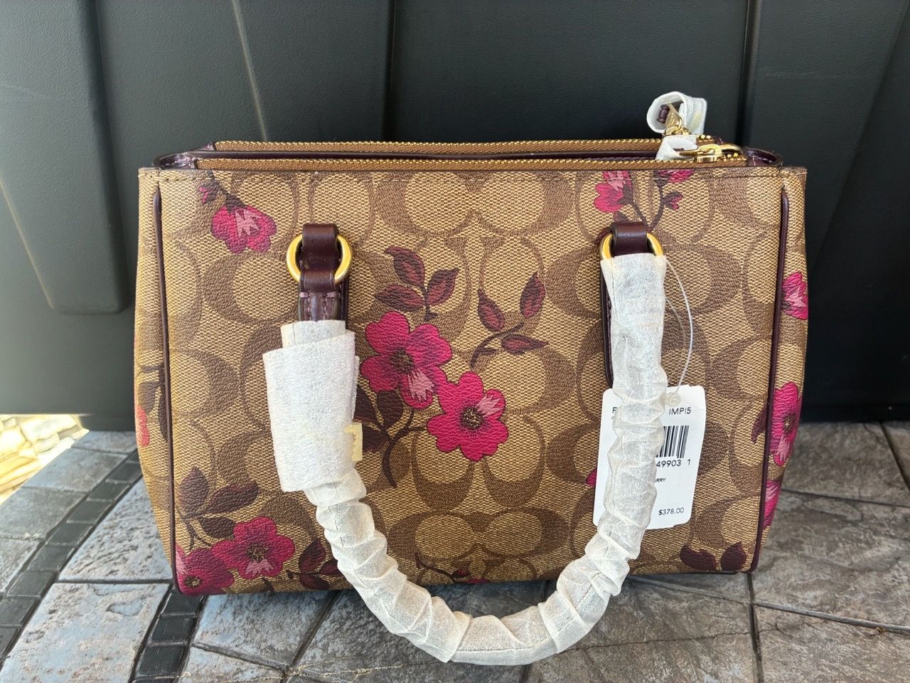 Coach Signature Floral Print Satchel Handbag - photo 2
