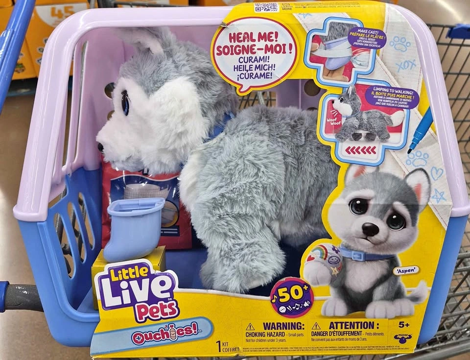 Brand New Live Pets Ouchies Husky Dog