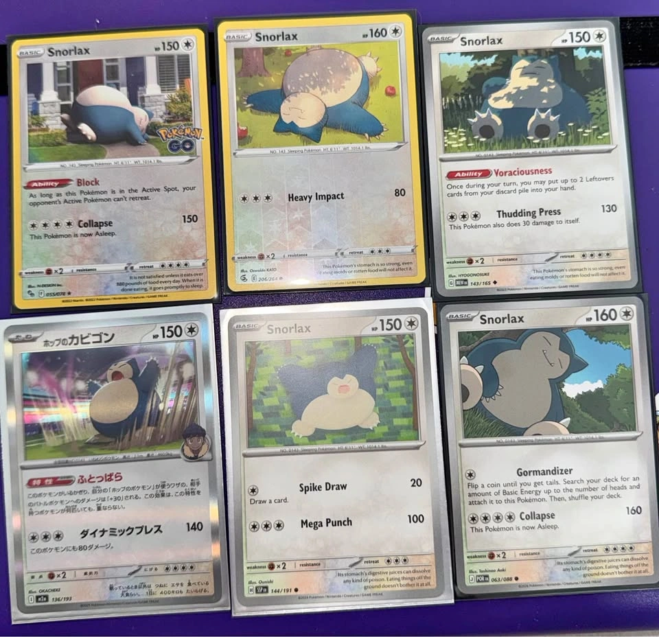 Snorlax Pokemon card lot