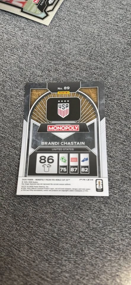 Brandi Chastain 2026 Panini Prizm Monopoly FIFA World Cup #89 Gr - photo 2
