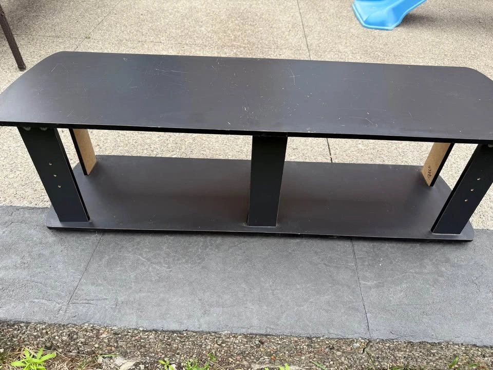 Black Low Profile TV Stand with Shelf - photo 3