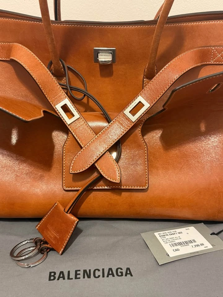 Balenciaga Bel Air Carry All Medium – BNWT – Rare Tan Cowboy Lea - photo 3