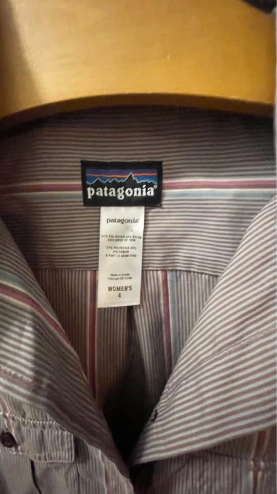 Patagonia Women's 4 Striped Grey Short Sleeve Button Up Shirt - photo 3