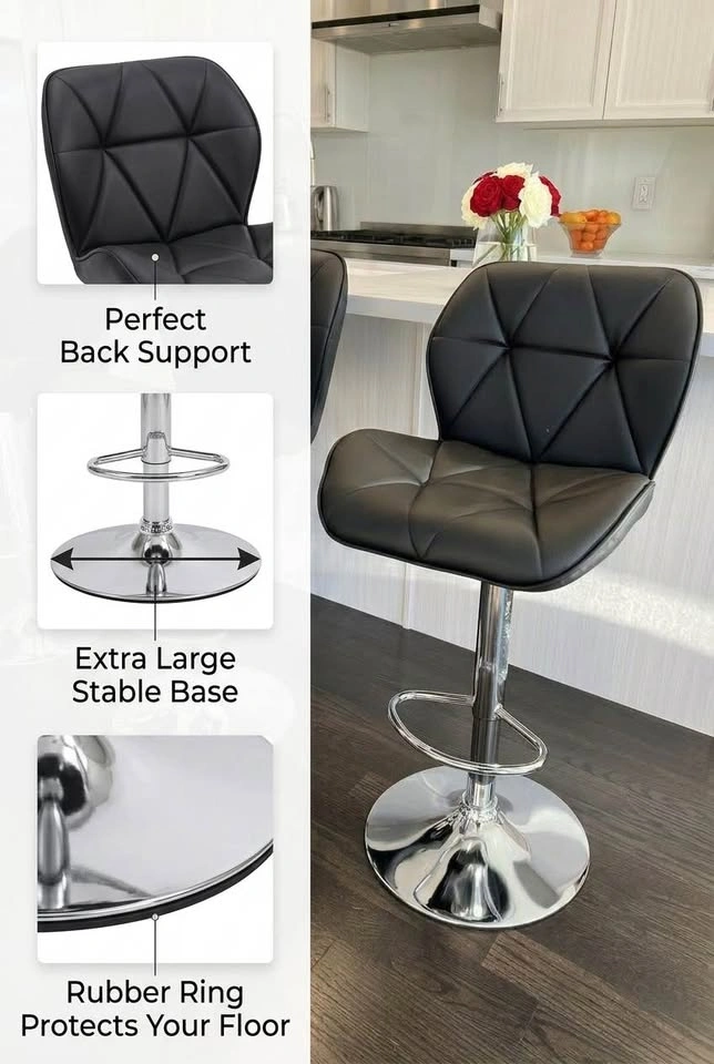 Sale! Modern Black/Silver Bar Stools - photo 5