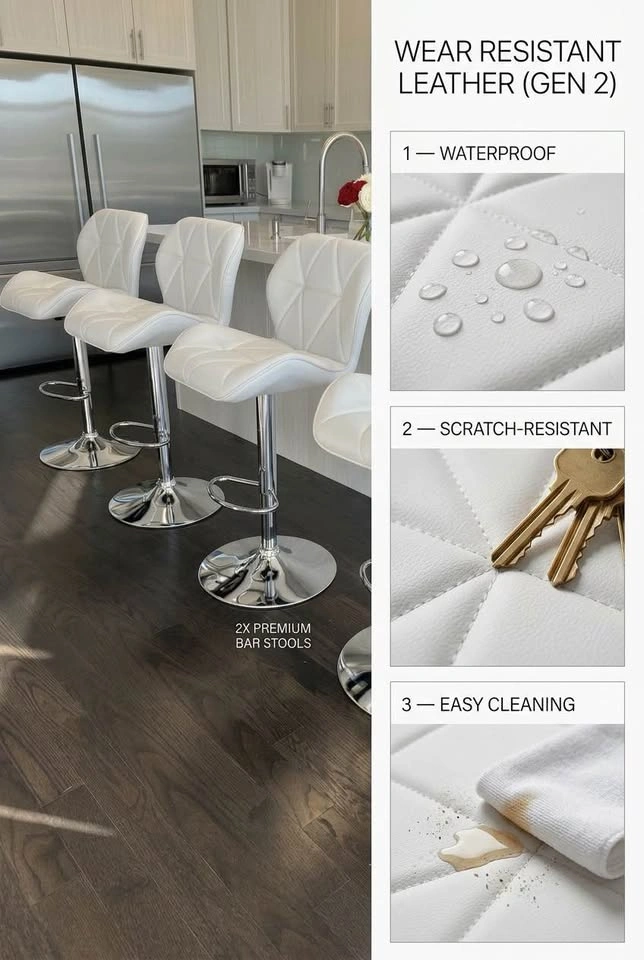 White Kitchen Bar Stools – Brand New - photo 5