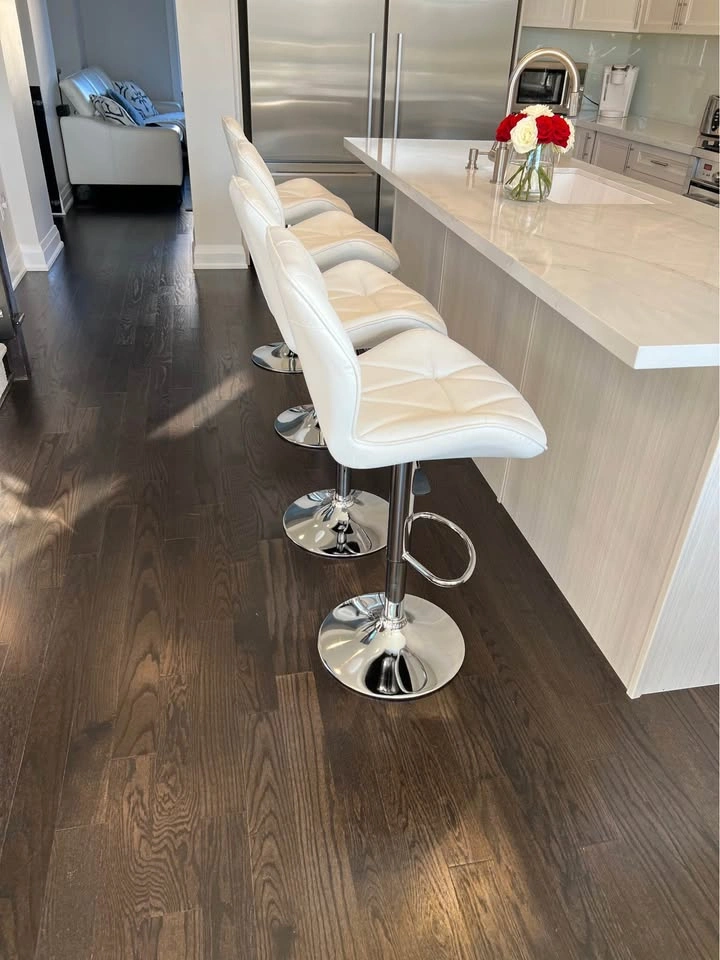 Adjustable White\Silver Bar Stools - photo 4