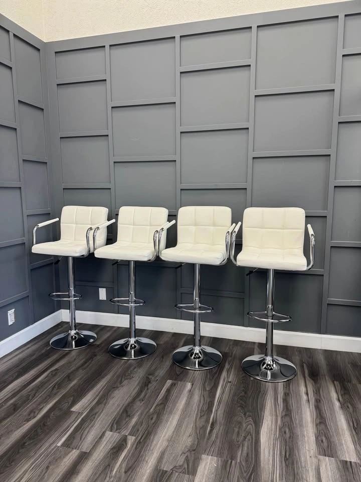 White/Silver Bar Stools - photo 2