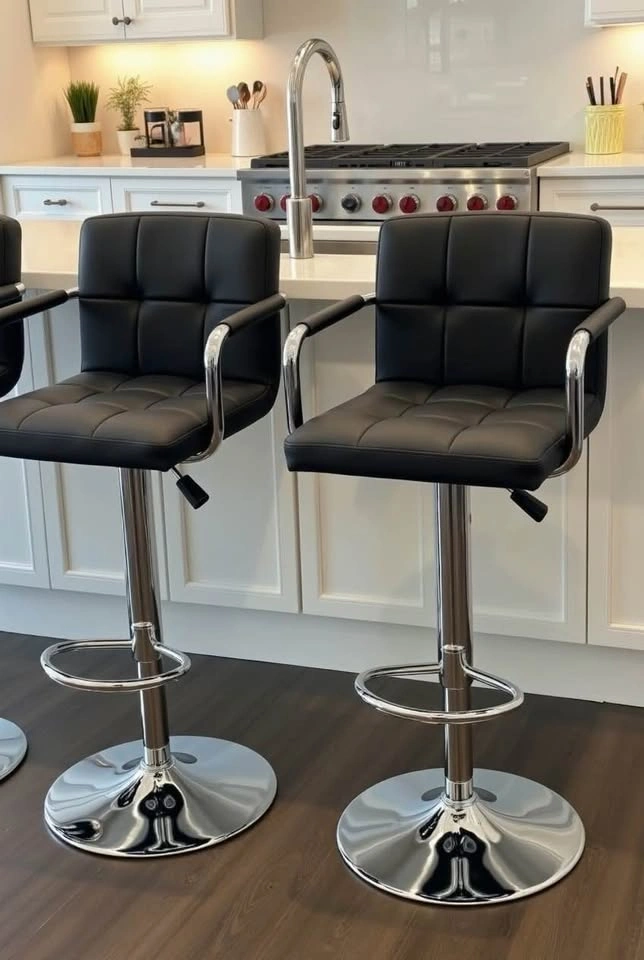 Black/Silver Bar Stools - photo 2
