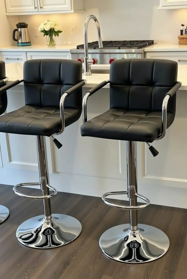 Black/Silver Bar Stools - photo 3